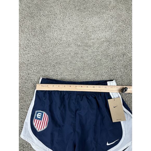 Nike Shorts Womens Medium Tempo Dri-Fit Running Blue White Lined Athletic * - Picture 7 of 15